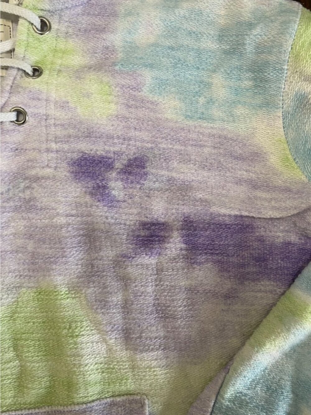 Southern Spirit Tie-Dye Lace-Up Hooded Lightweight Sweatshirt M Cotton Blend - Picture 2 of 9